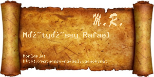 Mátyássy Rafael névjegykártya
